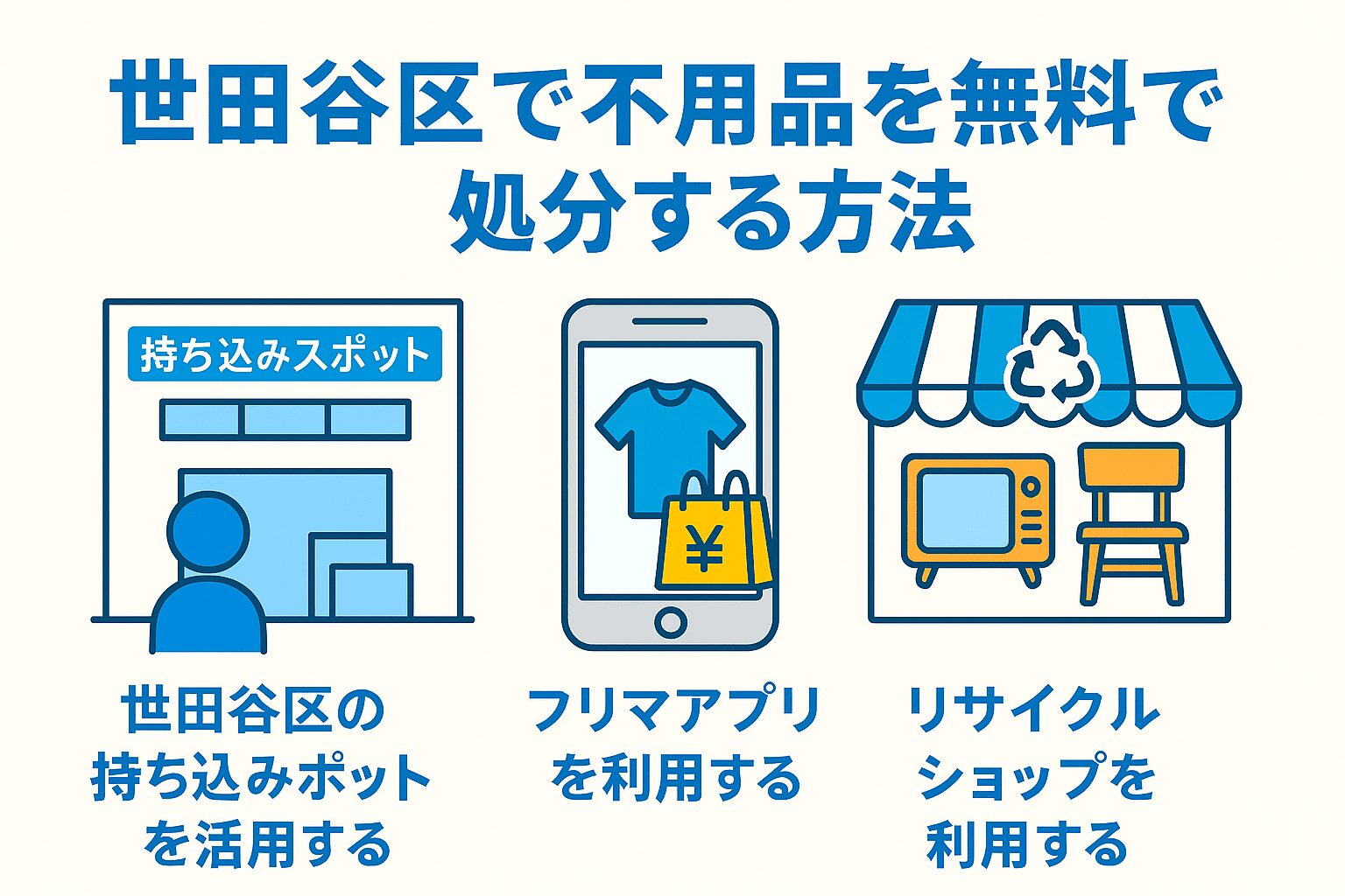 世田谷区で不用品を無料で処分する方法