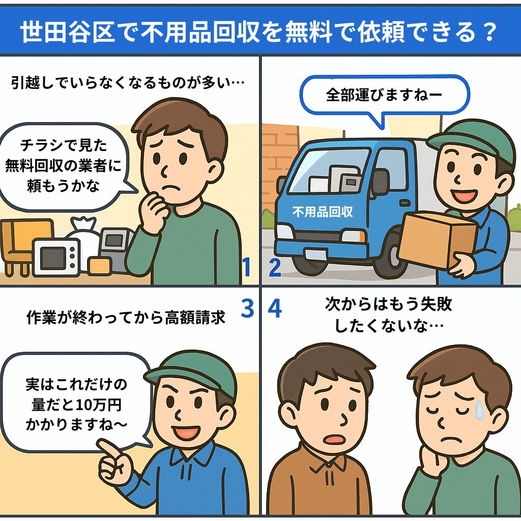 世田谷区で不用品回収を無料で依頼できる？